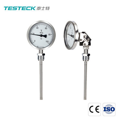 Wss411 IP55 Bimetal Thermometer For Boiler Pipe Extension Industrial