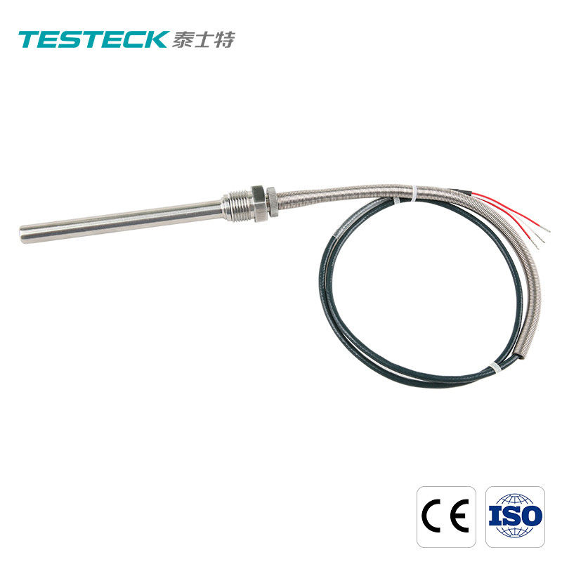 Threaded Metal Probe PT100 Temperature Sensor 4 Wire RTD Class A