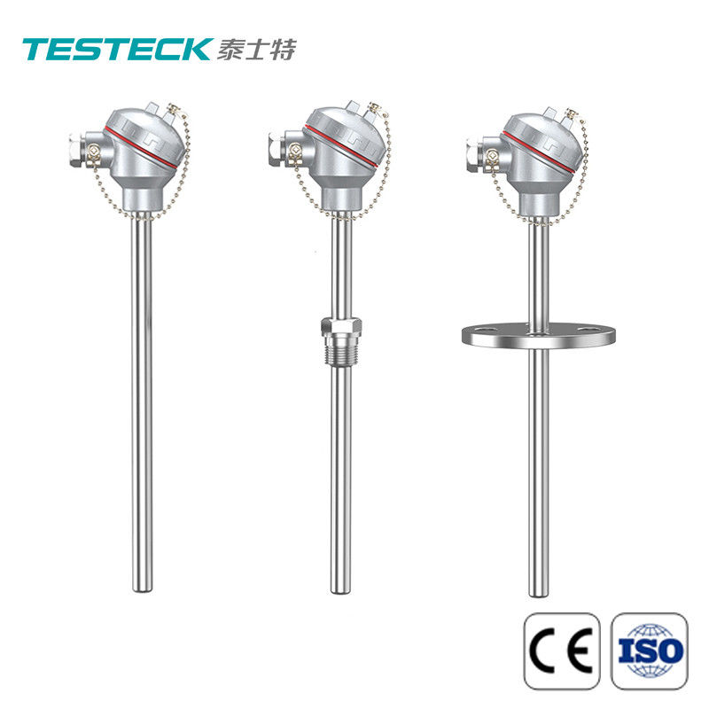 SS304 RTD Temperature Sensor K Type Thermocouple With Fixed Flange