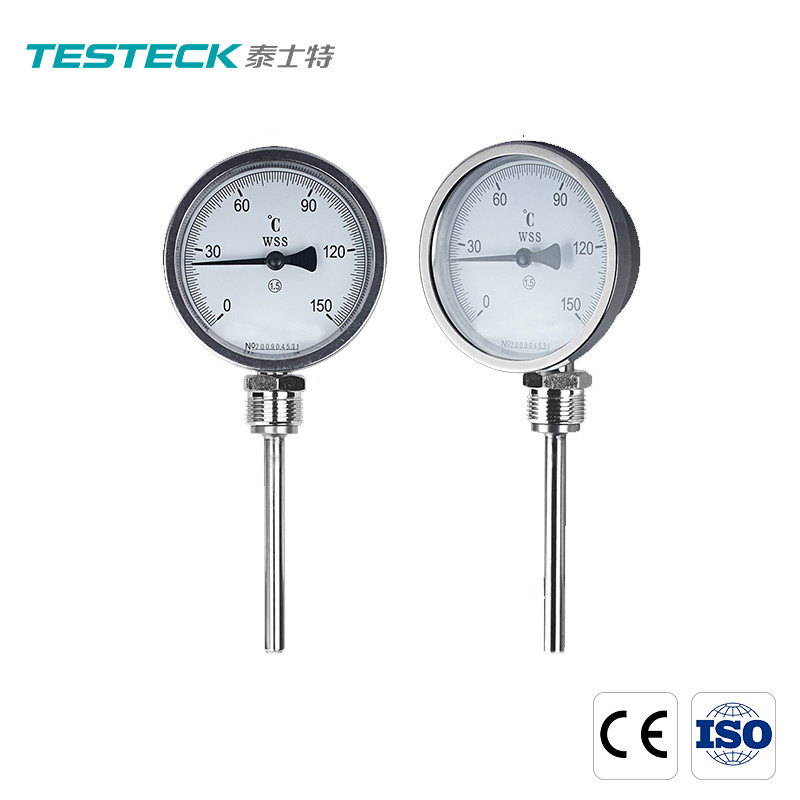 Stainless Steel Bi-metallic Thermometer 1/4PT Thread L=100mm 0~50~300℃ WSS-303